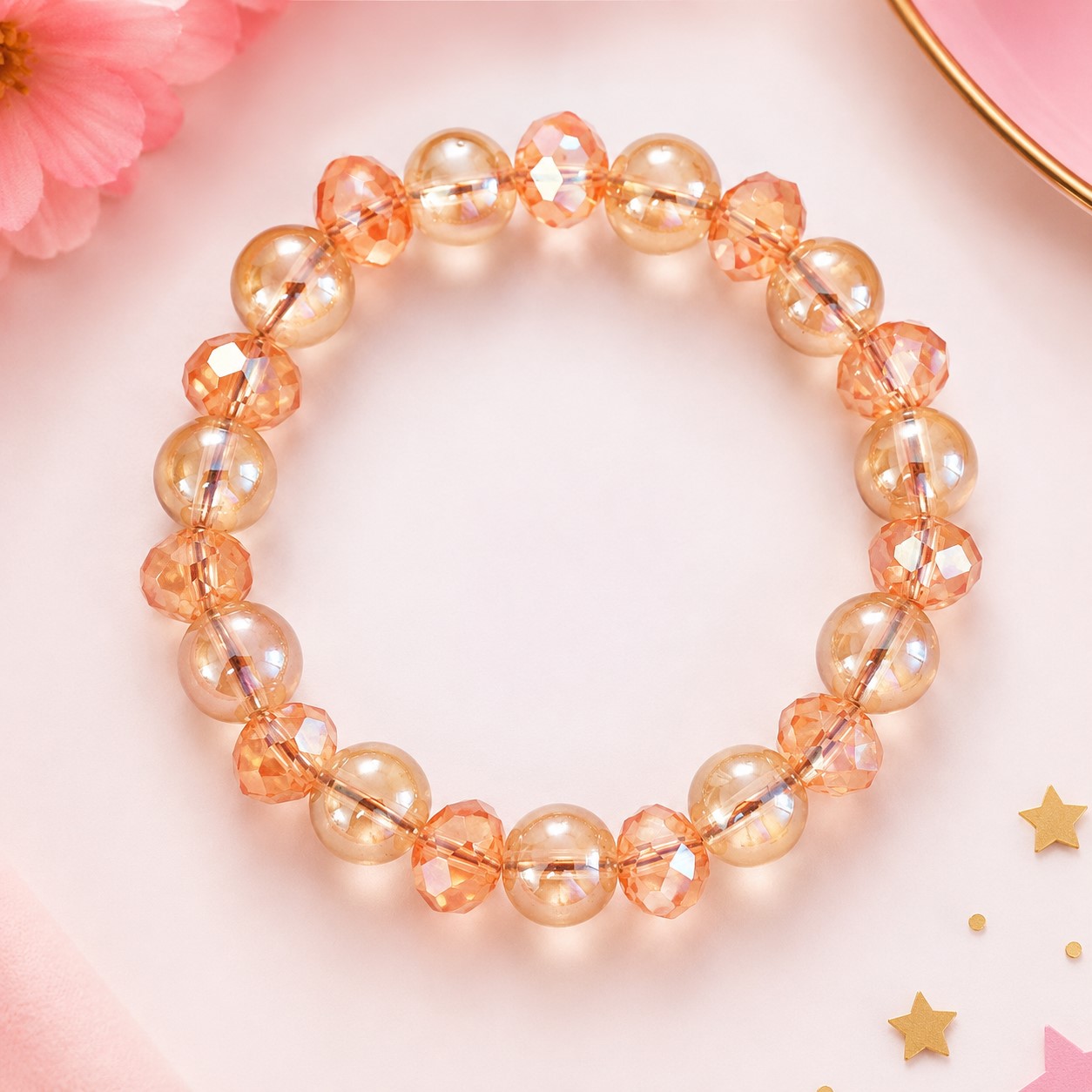 Peach Crystal Bracelet